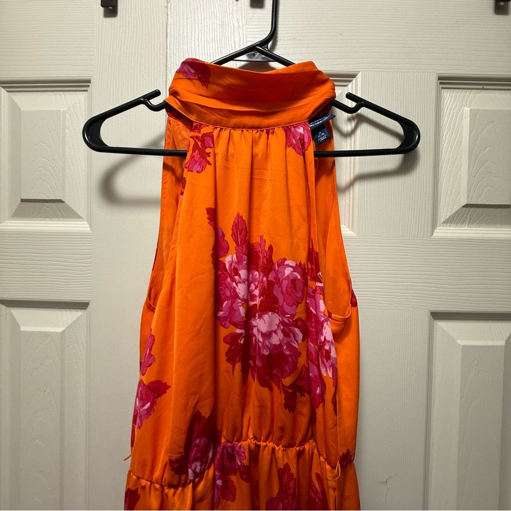 Scoop NYC Orange Red Halter Maxi Sundress - Picture 3 of 10